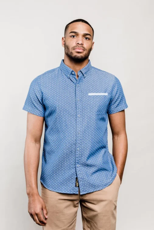 Man Blue Summer Shirt w Video - Image 4